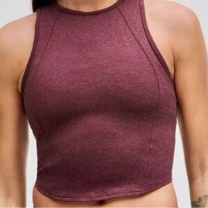 lululemon athletica Maroon Heathered High-Neck Crop Tank